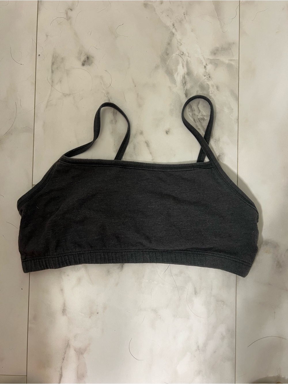 Fruit of the Loom Grey Crop Bralette with Thin Straps